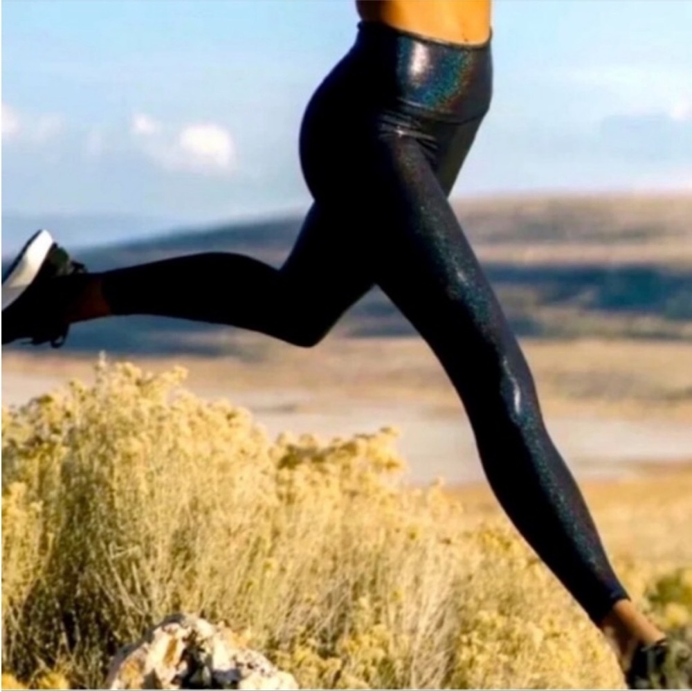 Zyia Active Twilight Luxe Light Tight metallic starry night 7/8 leggings Size L
